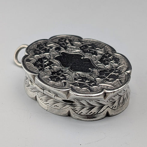 1881 British antique sterling silver vinaigrette 21g Hilliard & Thomason